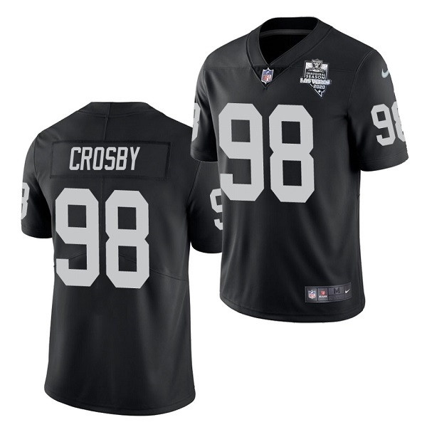 Men's Las Vegas Raiders #98 Maxx Crosby Black NFL 2020 Inaugural Season Vapor Limited Jersey